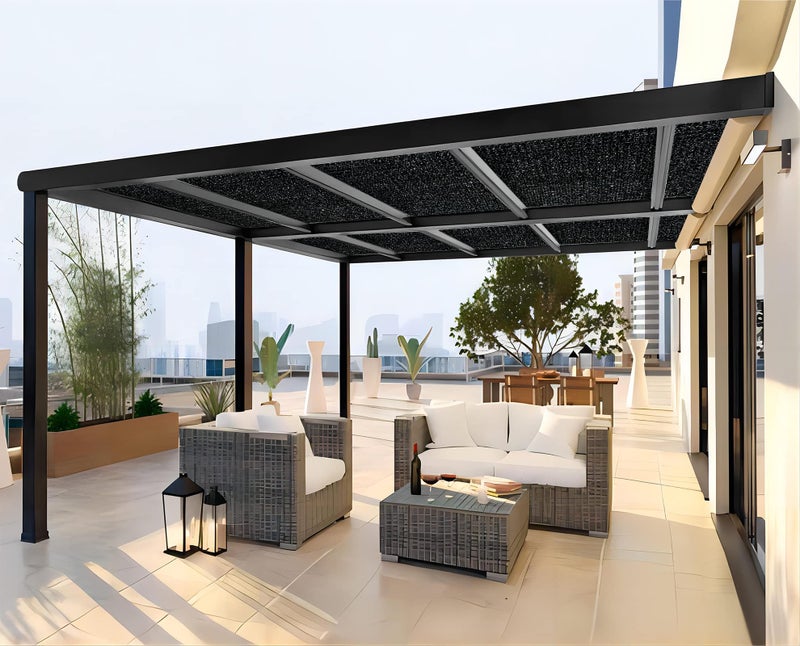 Shatex 90% Shade Fabric Sun Shade Cloth Taped Edge with Grommets Sun-Block Mesh Shade for Pergola Cover Canopy 8â€™ x 12â€™, Black - Image 5